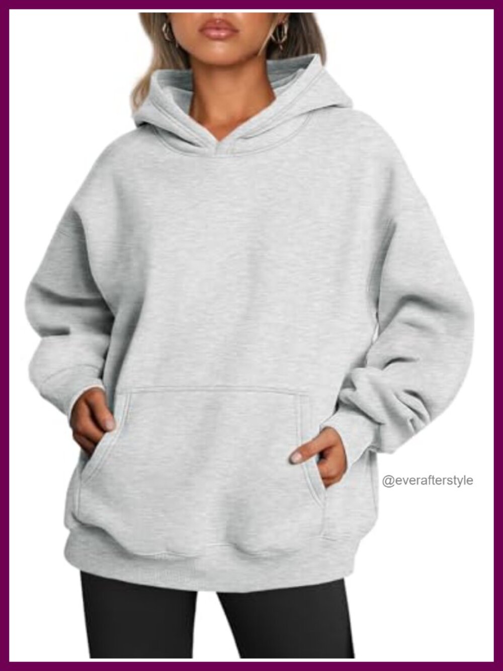 Oversized Fleece Hoodie 50% Cotton 50% Polyester Pullover Sweatshirt Kangaroo